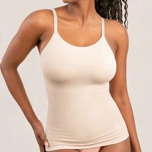 Shapermint Essentials All Day Every Day Scoop Neck Shapewear Tank Chai Size M